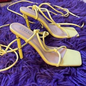 Simmi yellow strappy heels!
